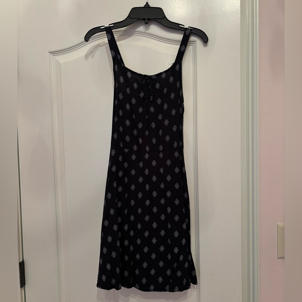 Kids Black Patterned Mini Dress